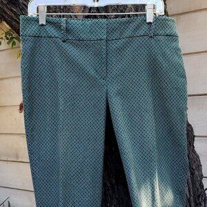 Ann Taylor Teal and Black Patterned Pants